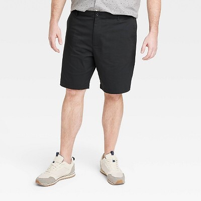 

Мужские шорты чинос размера 9 дюймов для больших и высоких размеров стандартного кроя - Goodfellow - Co, черные, Черный