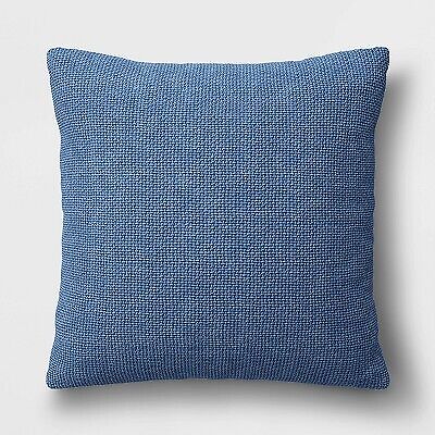 Большая квадратная декоративная подушка Basketweave из меланжевого плетения синего цвета - Threshold