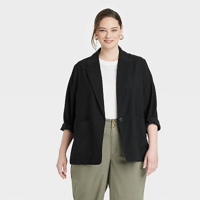 

Женский блейзер свободного кроя Essential Blazer - New Day Black, Черный