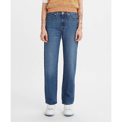 

Женские мешковатые прямые джинсы со средней посадкой Levis 94 — цвет индиго  год носки, Indigo worn in