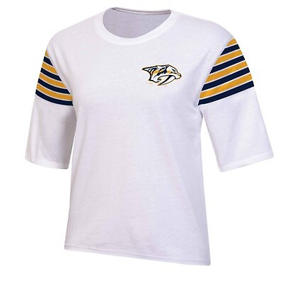 

NHL Nashville Predators Женская белая модная футболка свободного кроя, Белый