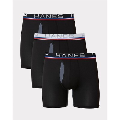 

Мужские трусы-боксеры Hanes Premium Xtemp Total Support Pouch с защитой от натирания, 3 шт., Черный