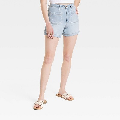 

Женские джинсовые шорты А-силуэта миди с высокой посадкой - Universal Thread Light Wash