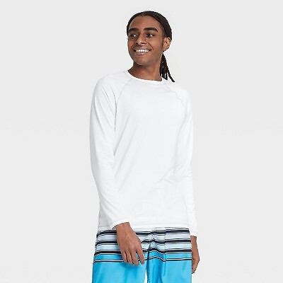 

Мужская рубашка большого размера Slim Fit с длинным рукавом Rash Guard Swim Shirt - Goodfellow - Co, Not available