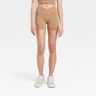 

Женские велосипедные шорты с перекрестным поясом 4 дюйма - JoyLab Beige, Бежевый