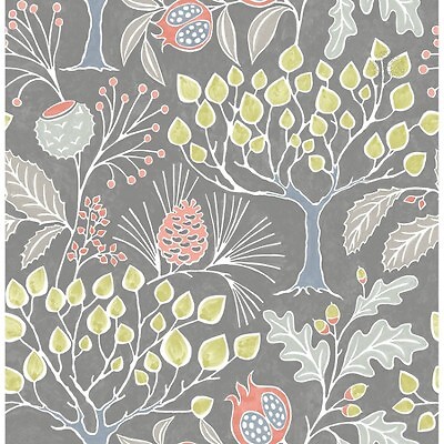 Обои NuWallpaper Brewster Groovy Garden Peel & Stick серые