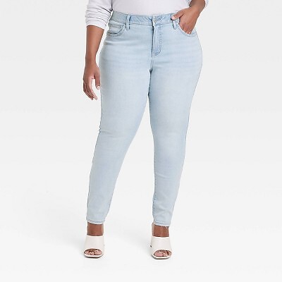 

Джинсы-скинни со средней посадкой для женщин — Ava - Viv Blue Denim, Синий