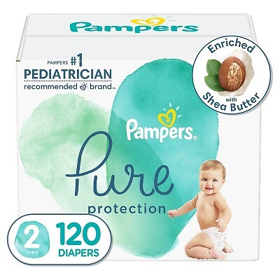 Огромная упаковка подгузников Pampers Pure Protection, размер 2, 120 карат