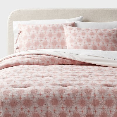 Стеганое одеяло Ikat из пряжи King Yarn Dye и декоративный комплект цвета слоновой кости/Сиреневый - Threshold