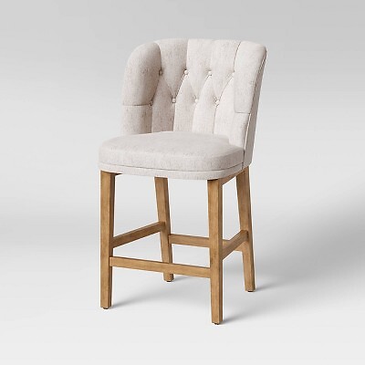 Winfall Tufted Barrel Counter Height Barstool Linen - Threshold