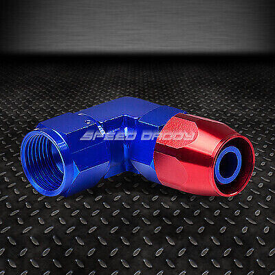 8AN AN8 AN-8 90-ГРАДУСНАЯ КРАСНАЯ/СИНЯЯ АЛЮМИНИЕВАЯ ПОВОРОТНАЯ СОЕДИНИТЕЛЬНАЯ МУФТА ДЛЯ КОНЦЕВОГО ФИТИНГА ШЛАНГА