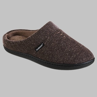 

Мужские тапочки Isotoner Heather Knit Preston с капюшоном - коричневый