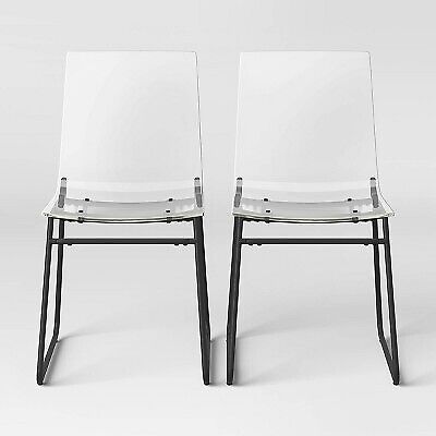 2шт Laurel акриловые обеденные стулья с металлическими ножками - порог