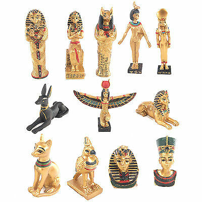 12er Set Ägyptische Sammelfiguren Altägypten Anubis Bastet Horus Isis Nofretete