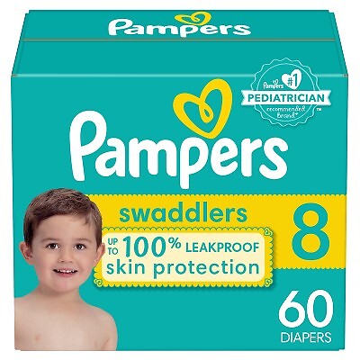 Одноразовые подгузники Pampers Swaddlers Active Baby, огромная упаковка, размер 8 – 60 карат