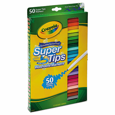 Washable Super Tips Markers, Broad/Fine Bullet Tip, Assorted Colors, 58-5050  -
