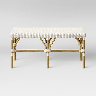 Perry Rattan Woven Bench Кремовый - Threshold