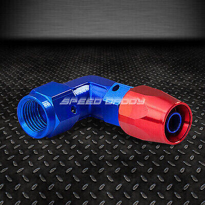 4AN AN4 AN-4 90-ГРАДУСНАЯ КРАСНАЯ/СИНЯЯ АЛЮМИНИЕВАЯ ПОВОРОТНАЯ СОЕДИНИТЕЛЬНАЯ МУФТА ДЛЯ КОНЦЕВОГО ФИТИНГА ШЛАНГА
