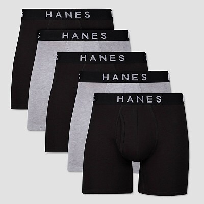 

Мужские трусы-боксеры Hanes Premium 5 шт - черный/серый, Black/gray