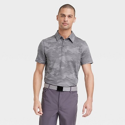 

Мужская жаккардовая рубашка-поло с камуфляжным принтом — All in Motion темно-серый, Dark gray