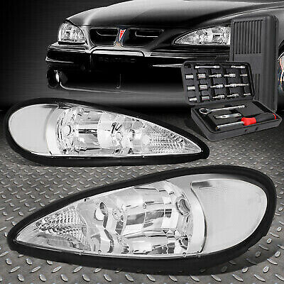 ДЛЯ 99-05 PONTIAC GRAND AM ХРОМИРОВАННЫЙ КОРПУС ПРОЗРАЧНЫХ УГЛОВЫХ ФАР + НАБОР ИНСТРУМЕНТОВ