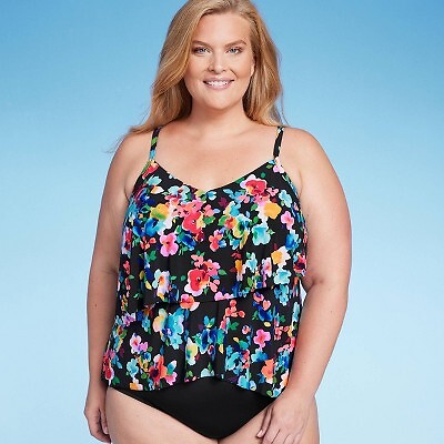 

Женский многослойный топ-танкини UPF 50 с V-образным вырезом со скошенным краем - Цвет морской волны Разноцветный, Not available