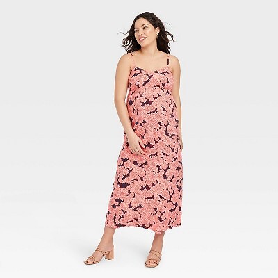 

Тканое платье для беременных без рукавов с завязками на спине - Isabel Maternity by Ingrid - Isabel, Розовый