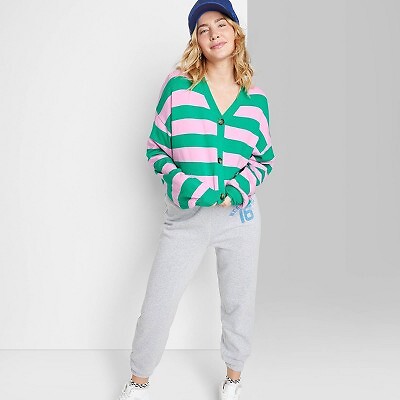

Женский кардиган с графическим принтом Ascot + Hart Stripe - розовый/зеленый, Pink/green