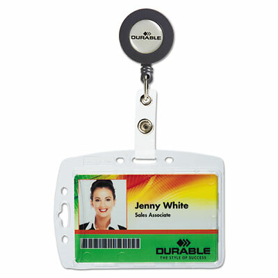 ID/Security Card Holder Set, Vertical/Horizontal, Reel, Clear, 10/Pack 8012-19