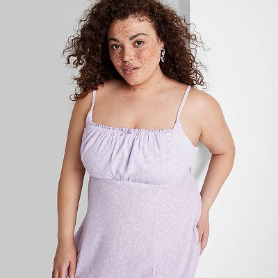 

Женское расклешенное платье со сборками — Wild Fable Lavender Floral 3X, Not available