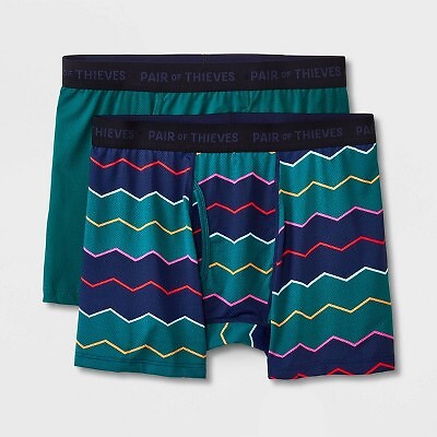 

Мужские трусы-боксеры в полоску с опрятным принтом Pair of Thieves Super Fit, 2 шт. - Зеленый