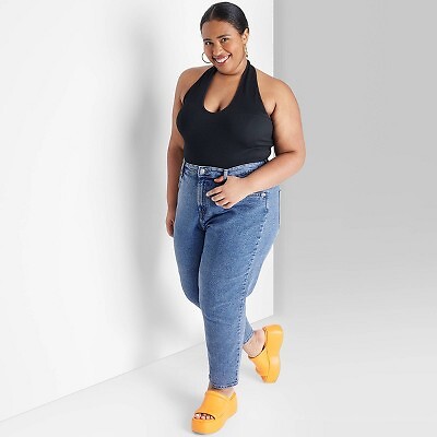 

Женские зауженные джинсы Curvy со сверхвысокой посадкой - Wild Fable Medium Wash