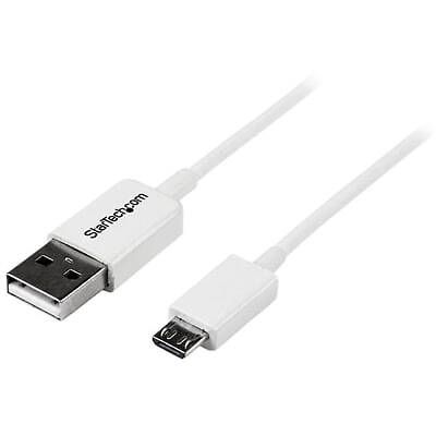 1PC STARTECH.COM USBPAUB2MW 2m White Micro USB Cable Cord - A to Micro B - Micr