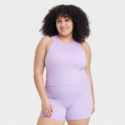

Женская укороченная майка с бюстгальтером и полкой - All in Motion Lilac Purple, Фиолетовый
