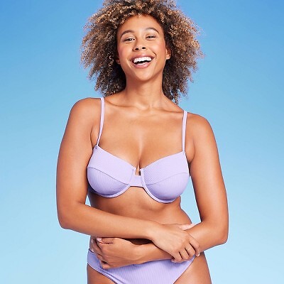 

Верх бикини в рубчик для женщин - Shade - Shore Lavender, Not available