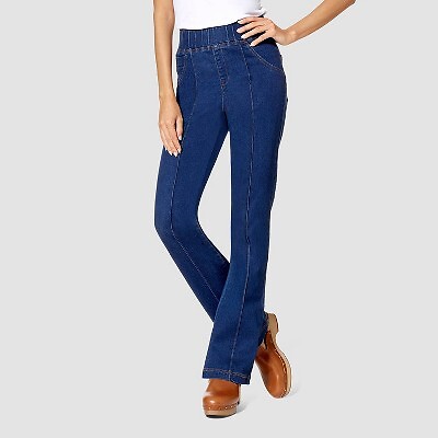 

Женские джинсовые леггинсы со средней посадкой Hue Studio Bootcut - Dark Rinse, Not available