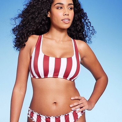 

Женский бикини-топ без косточек - Shade - Shore Red/White