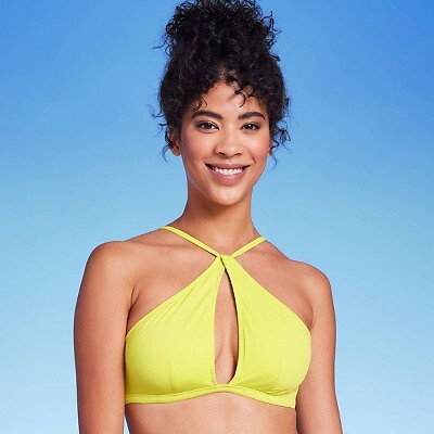 

Женский удлиненный бикини-топ с вырезом на бретельках - Shade - Shore Lime Green, Зеленый