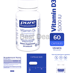 Pure Encapsulations Vitamin D3 5000 Iu 60 Vcaps