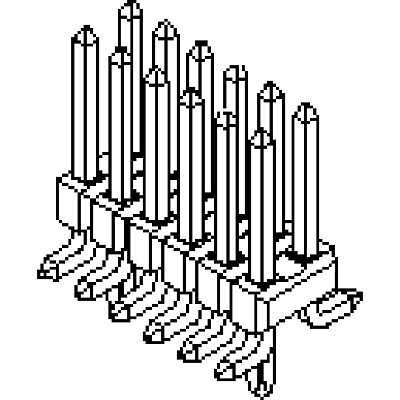 30PC MOLEX LLC 15-91-0060 Conn.; Rect./PCB; Header; 2.54mm; 6 Cir.; SMT; 2-Row;