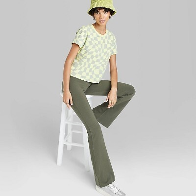 

Расклешенные леггинсы с высокой талией для женщин - Wild Fable Olive Green