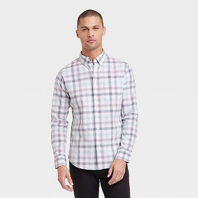 

Мужская рубашка Every Wear с длинным рукавом на пуговицах - Goodfellow - Co White Aqua, Белый