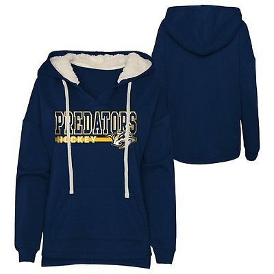 

Толстовка из полифлиса с капюшоном и длинными рукавами для девочек NHL Nashville Predators, Синий