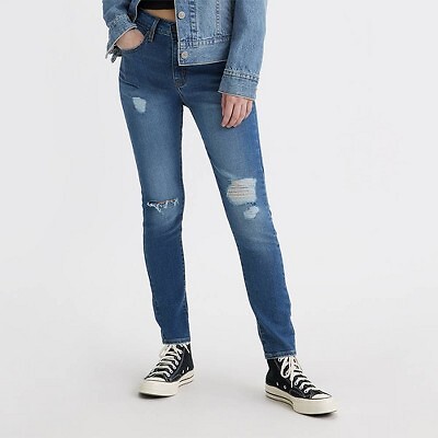 Женские джинсы-скинни Levis 721 с высокой посадкой - от прямого до 30
