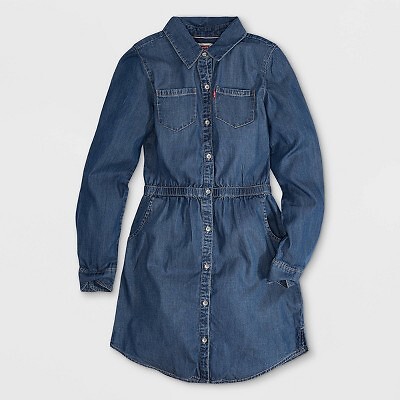 

Платье-рубашка для девочек Levis - Blue Winds Dark Wash, Синий
