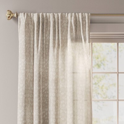 84''x54'' Printed Farrah Light Filtering Curtain Panel Cream - Threshold