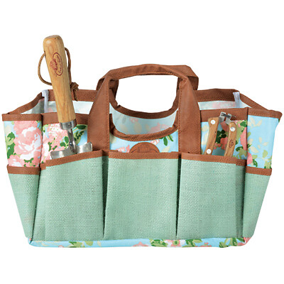 Rose Print; Canvas; Tool Bag; Numerous Pockets; Foldable & Travel Friendly Wi...