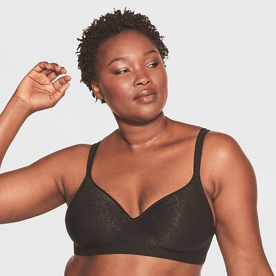 

Bali Womens Comfort Revolution Wireless Bra 3463 - Black Swirl, Черный