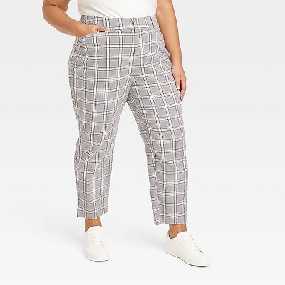 

Женские брюки с зауженной талией до щиколотки - Ava - Viv Cream Plaid