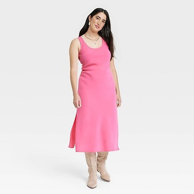 

Женское платье-комбинация миди - Universal Thread Pink XL, Not available